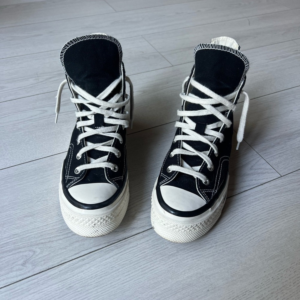 Converse Chuck 7 Plus Black Platform High-Tops Size Women 8 - Picture 9 of 12